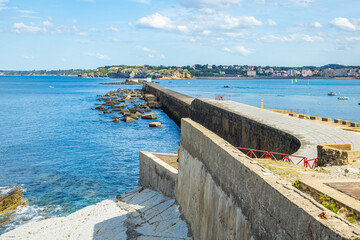 Socoa seawall protecting the Saint-Jean-de-Luz bay near the fort of Socoa in Ciboure