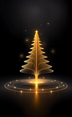 New Year, Christmas - Christmas tree and Christmas decorations, festive background - AI generative art