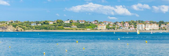 Panoramic on the Saint Jean de Luz bay from the Ciboure side in France
