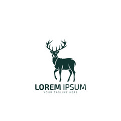 Deer logo design illustration icon template silhouette