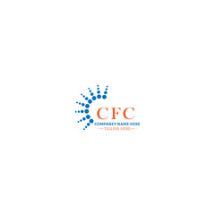 Fototapeta premium CFC letter logo design in 3 style. CFC polygon, circle, triangle, hexagon, flat and simple style with black and white color variation letter logo set in one artboard CFC logo, CFC.