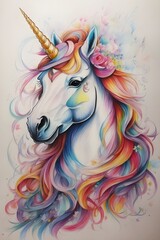 watercolour unicorn