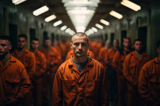 group of tattooed convicts looking at camera