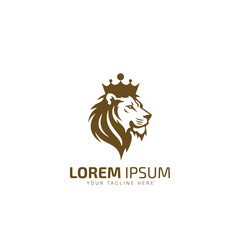 Lion logo template design Vector illustration isolated on white background.