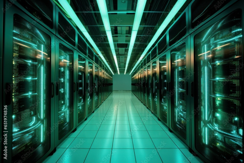 Poster data center server. network storage. generate ai