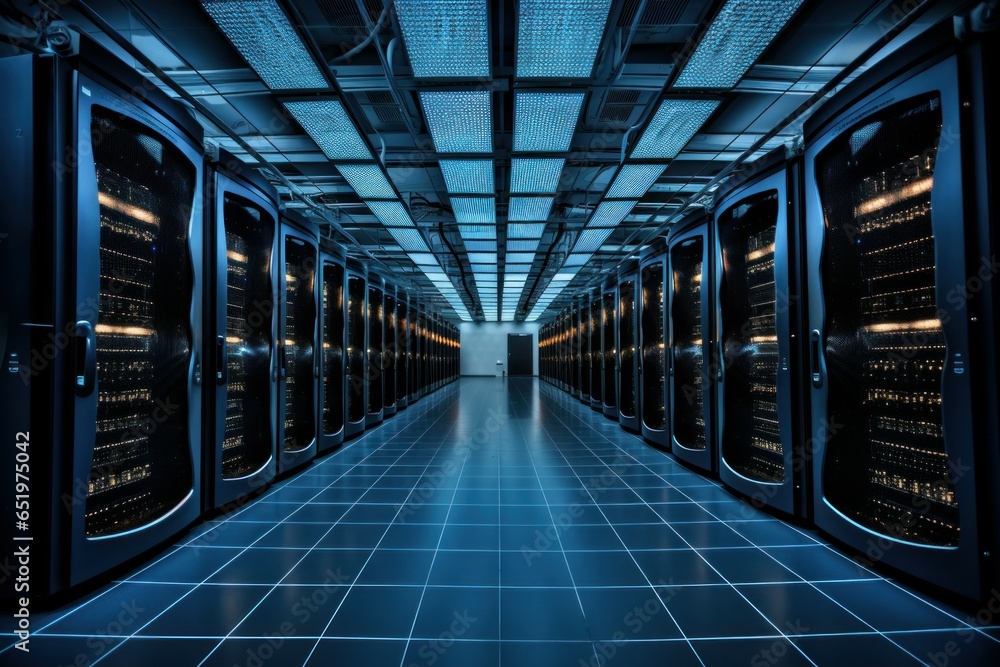 Poster data center server. network storage. generate ai