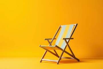 Portable Deck chair. Sun summer travel. Generate Ai