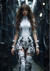 Fototapeta na wymiar Neo Tokyo Cyberpunk Echoes Characters Generative AI