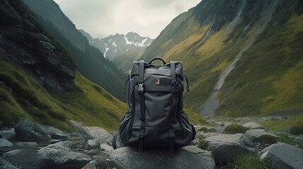 clean minimal sleek hiking bag.Generative AI