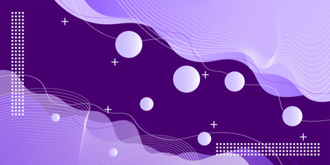 Purple template banner with gradient color. Design with liquid shape