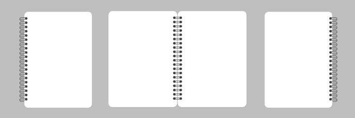 blank notebook vector mockup with cover