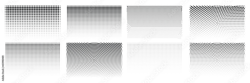 Aufkleber set of various types of halftone shades rectangle for background