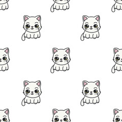 Seamless pattern with cats