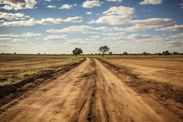 Desolate Dry dirt river. Hot global land. Generate Ai