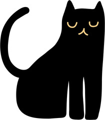 doodle freehand sketch drawing of black cat.