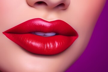 Obraz premium Beautiful plump bright lips
