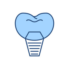 Implant Dentistry Icon. Implant Sign Related Vector Icon. Isolated on White Background. Editable vector illustration