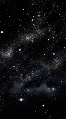 Black friday sale cosmic shining background. Abstract deep black galaxy illustration. Starry night sky space horizontal template..