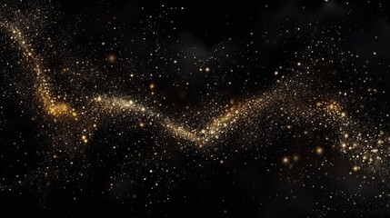 Black friday sale cosmic shining background. Abstract deep black galaxy illustration. Starry night sky space horizontal template.. - obrazy, fototapety, plakaty