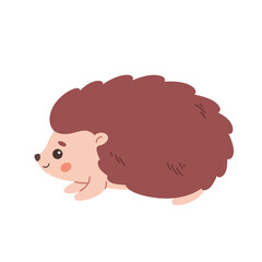 Cute hedgehog. Woodland animal. Vector illustration in flat style