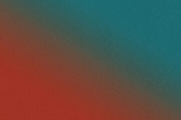 teal orange red half tone , color gradient rough abstract background shine bright light and glow template empty space , grainy noise grungy texture