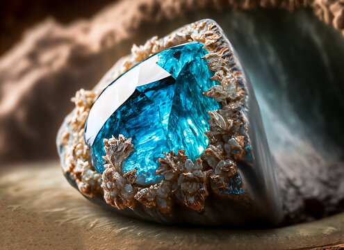 Macro realistic image of a gemstone