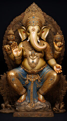 the ganesha are pictured in their sitting pose.
