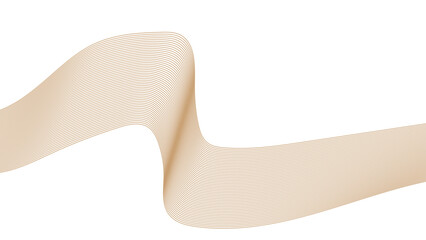 Abstract vector wavy lines flowing smooth curve gold gradient color on transparent background in concept of luxury,Technology abstract lines on white background.	