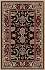 Persian carpet, tribal vector texture. Tabriz rugs design print fabric design.Middle Eastern Traditional Carpet Fabric Texture. Traditional grey brown yellow coloured.Old Persian Carpet Texture.