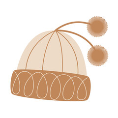 Winter hat with two pompoms