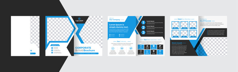 Corporate bifold brochure design template