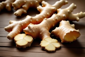 close up of ginger root