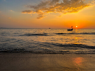 sunset at a beach in goa