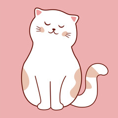 Cartoon cat. Vector illustration character cute kitten