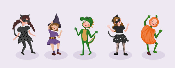 Cute Kid in Halloween Costume.