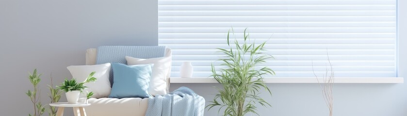 Blinds In The Room Scandinavian Style Panoramic Banner