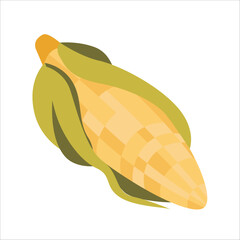 Yellow corn isolated on white background. Vector illustration. Cute yellow corn 