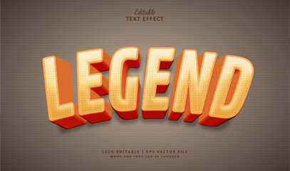 Legend text effect style. Editable text effect style vintage 3d.