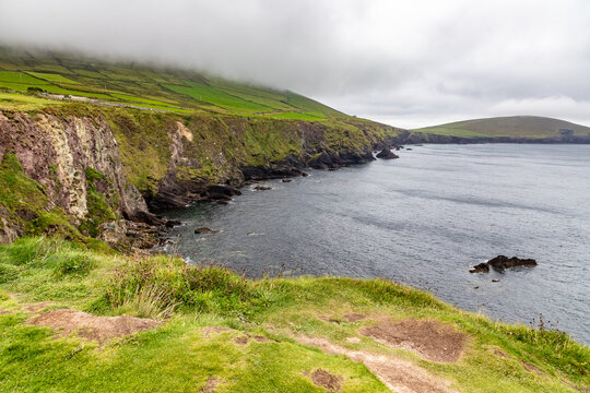 Cliffs, vegetation and waves in Dunmore Head