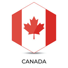 reflective canadian flag icon on white background
