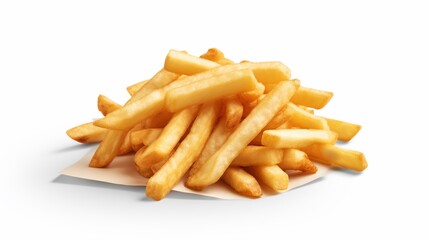 Crinkle Cut French Fries isolated.PNG transparency.Generative AI
