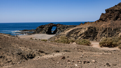 Landscape at Fuerteventura island in Spain in summertime