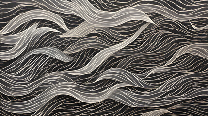 Smoggy Sea: Dark Gray and Silver, Waves and Organic Forms