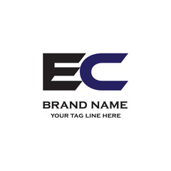 EC letter logo.Alphabet letters Initials Monogram logo. backround with white.