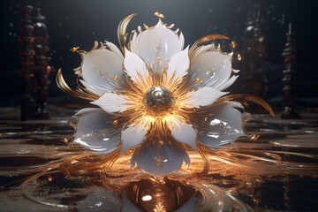 flower in water, Generative AI
