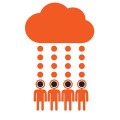 cloud team sharing remote resources - icon