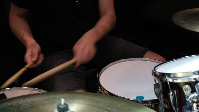 Live session of acoustic drumming
