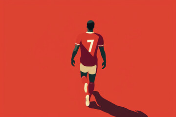Fototapeta na wymiar Illustration of back of no.7 football player