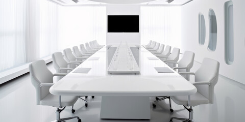 meeting room , white office , white background , large table