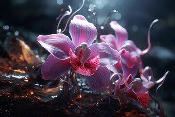orchid in water, Generative AI